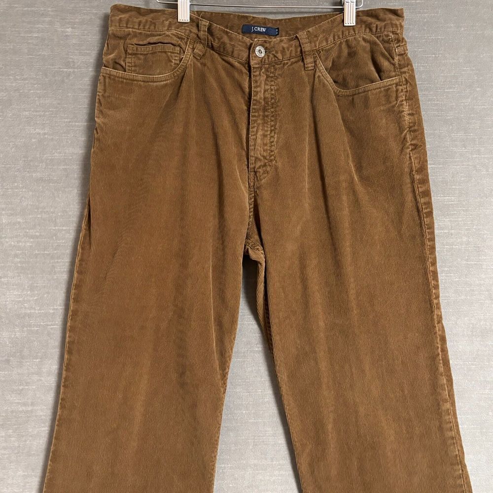 J Crew Corduroy Pants Mens 35 x 31 Brown Cotton Preppy Business Casual 36x32tag - Picture 2 of 11